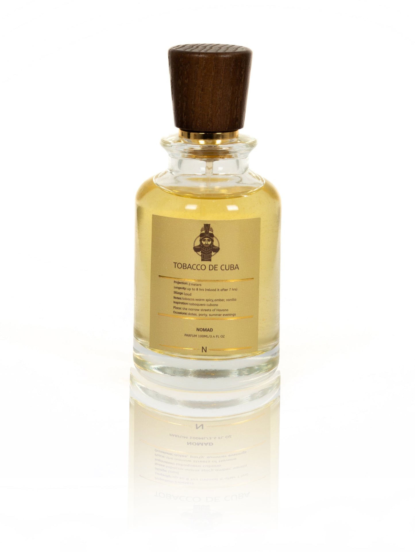 Nomad Tobacco de Cuba perfume bottle capturing notes of tobacco, warm spicy, amber, vanilla